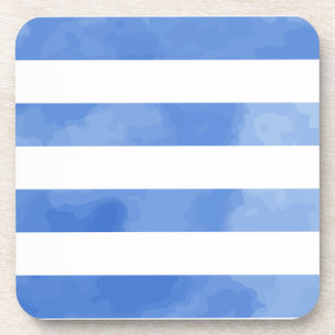 PixDezines stripes/digital watercolor Coaster