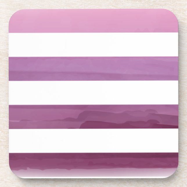 PixDezines stripes/digital watercolor Coaster (Front)
