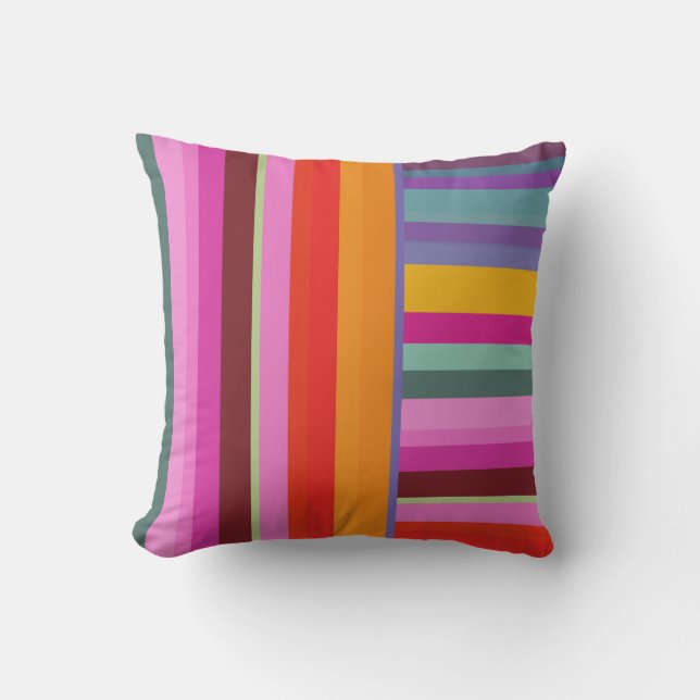 PixDezines stripes/DIY colour Cushion (Front)