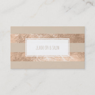 PixDezines stripes/faux pink champagne foil Business Card