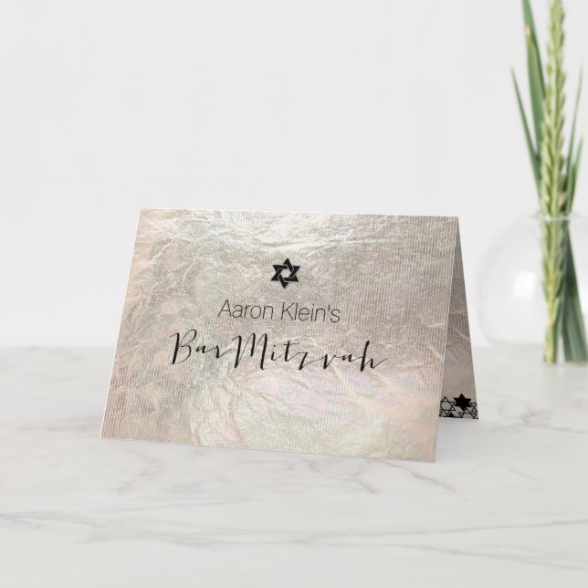 PixDezines stylish photo bar mitzvah/faux foil Invitation (Front)