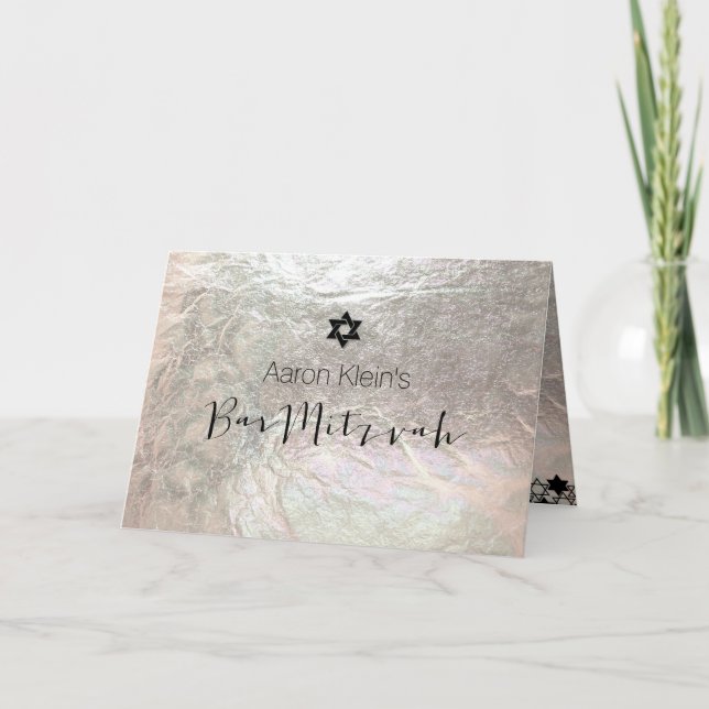 PixDezines stylish photo bar mitzvah/faux foil Invitation (Front)