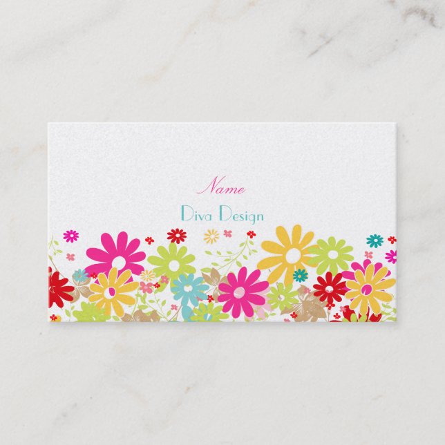 PixDezines Summer Blooms,  BusinessCard Business Card (Front)