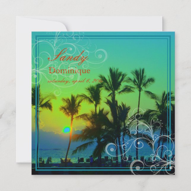 PixDezines sunset at A-Bay/hawaii Invitation (Front)