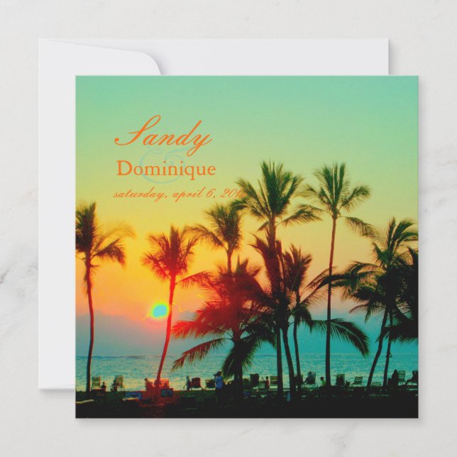 PixDezines sunset at A-Bay/hawaii Invitation (Front)