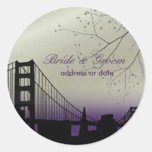 PixDezines sunset at golden gate Classic Round Sticker