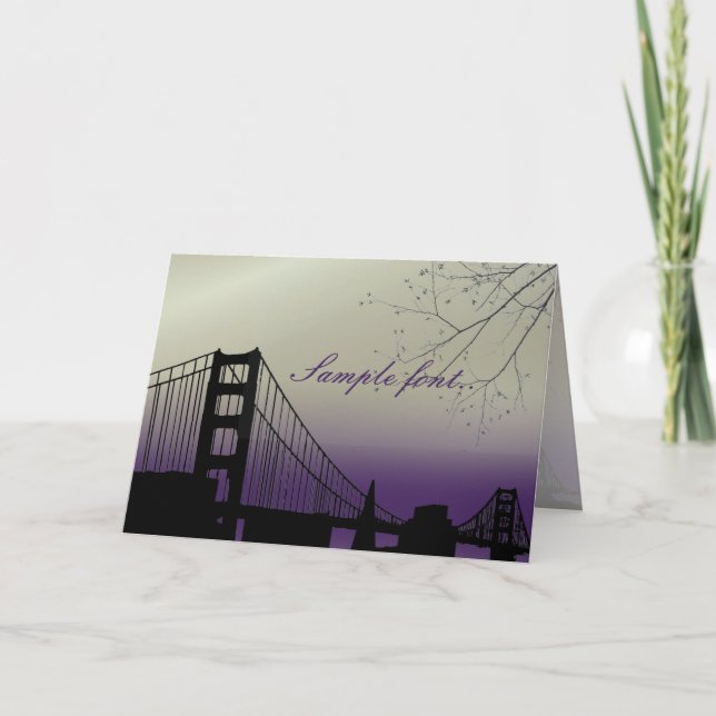 PixDezines sunset at golden gate/wedding thank you (Front)