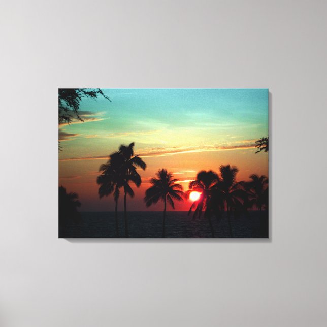 PixDezines sunset at mauna kea beach Canvas Print (Front)