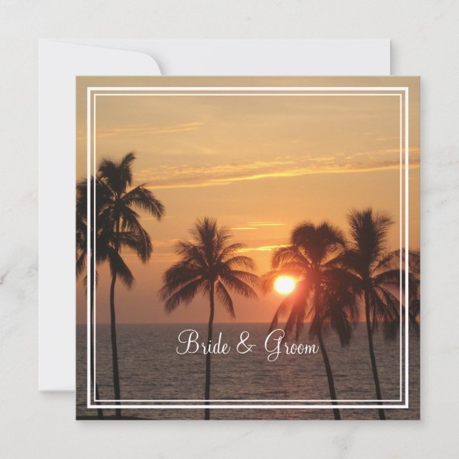 PixDezines Sunset at Mauna Kea Beach/Orange Glow Invitation (Front)