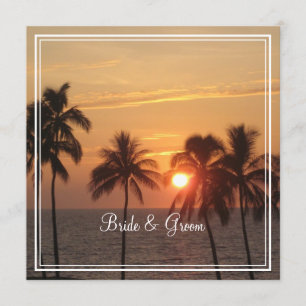 PixDezines Sunset at Mauna Kea Beach/Orange Glow Invitation