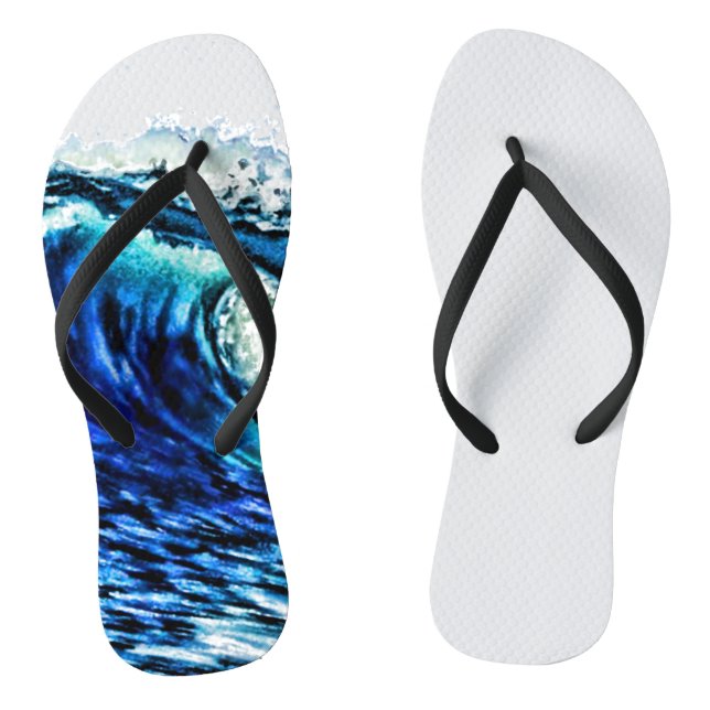 PixDezines Surfs Up Hawaiian Waves Jandals (Footbed)