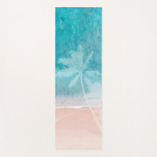PixDezines surfs up, palm trees, beach Yoga Mat