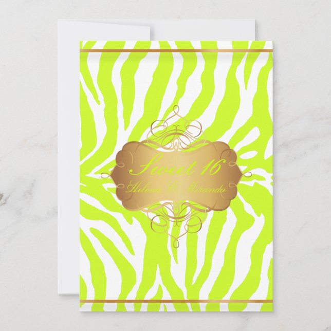PixDezines Sweet 16/Zebra Stripes Invitation (Front)