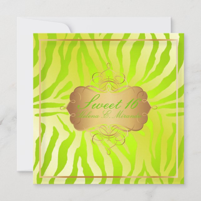 PixDezines Sweet 16/Zebra Stripes Invitation (Front)