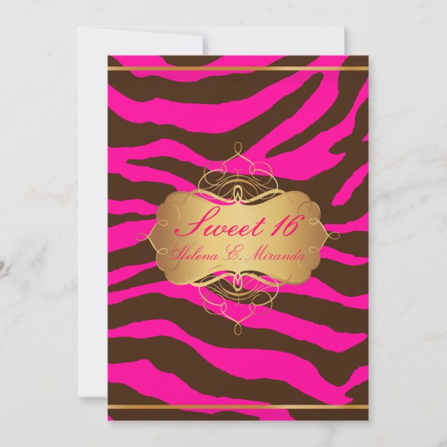 PixDezines Sweet 16/Zebra Stripes Invitation (Front)