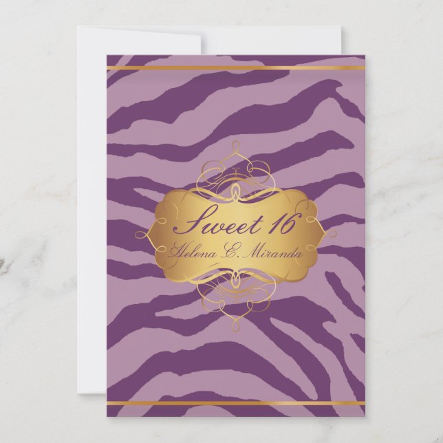 PixDezines Sweet 16/Zebra Stripes Invitation (Front)