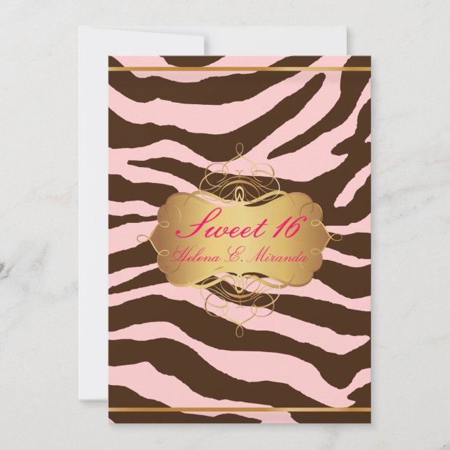 PixDezines Sweet 16/Zebra Stripes Invitation (Front)