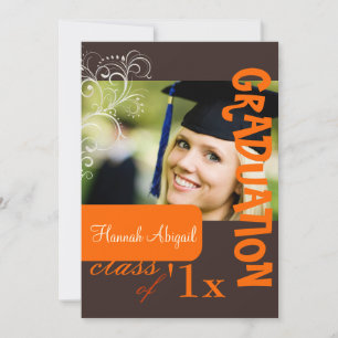 PixDezines Swirls, 2011 Graduation, Custom Colour Invitation