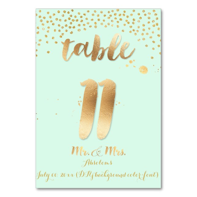 PixDezines table 11/gold sprinkles/DIY colour/mint Number (Back)