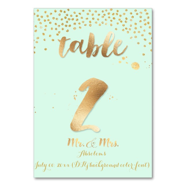 PixDezines table 2/gold sprinkles/DIY colour/mint Number (Front)