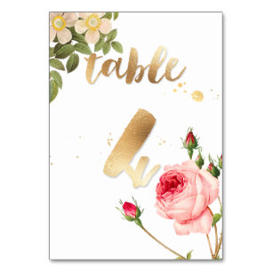 PixDezines Table 4/Vintage Roses/Redoute Table Number