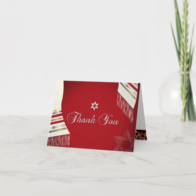 PixDezines tallit mitzvah thank you/DIY Background You Card (Front)