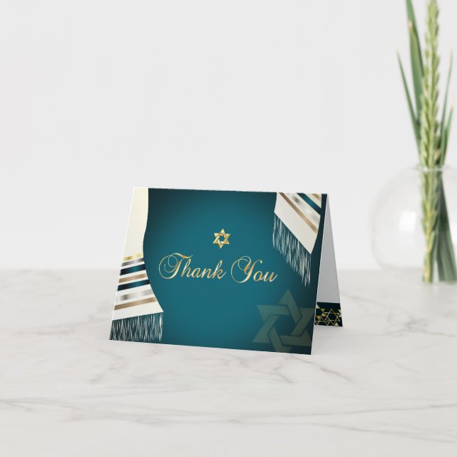 PixDezines tallit mitzvah thank you/DIY colour You Card (Front)
