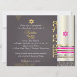 PixDezines Tallit/Star of David/DIY background<br><div class="desc">PixDezines faux silk tallit bat mitzvah.. trimmed with faux gold, silver, copper and hot pink .. drapes over your invite.. background is of course, customisable, as well as the fonts and its colours. The tallit has silver, gold, copper and pink. Please send us an email for your hebrew name and...</div>