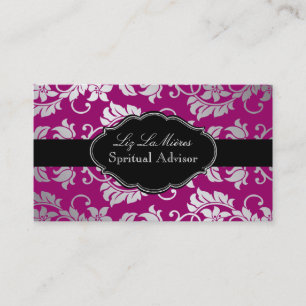 PixDezines Tanza Damask/DIY background/berry Business Card