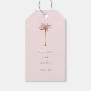 PixDezines Taupe Palm/Pink DIY Background Colour Gift Tags