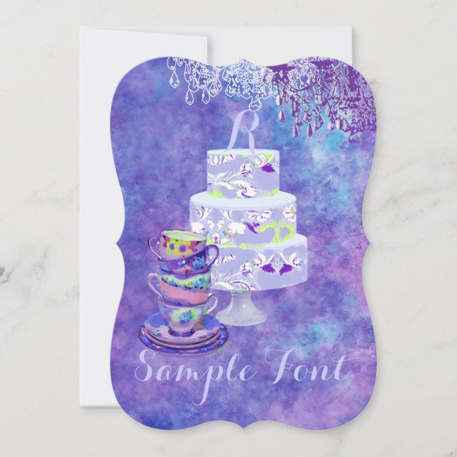 PixDezines tea party/bridal/watercolor Invitation (Front)