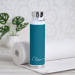 PixDezines Teal Green DIY Colour Water Bottle<br><div class="desc">PixDezines water bottle,  teal green - DIY Colour customise it with your favourite font.  Copyright © 2022 PixDezines™. All rights reserved.</div>