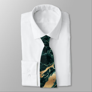 PixDezines Teal Green Marble Slab+Gold Veins Tie