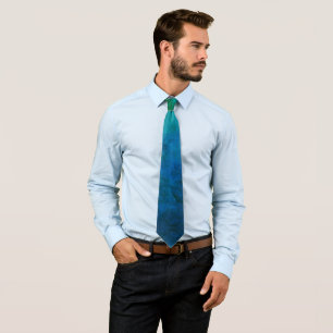 PIXDEZINES TEAL+OMBRE THUNDER BLUE h2o Watercolor Tie