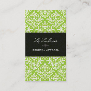 PixDezines Teal+Pearl Céline Vintage Damask Business Card