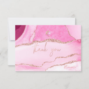 PixDezines THANK YOU Bar Mitzvah Watercolor Agate RSVP Card