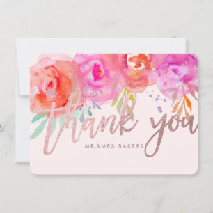 PixDezines Thank You/Floral/Watercolor/Roses Thank You Card