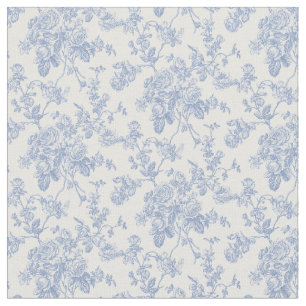 PixDezines Toile Blue Roses/DIY background colour Fabric
