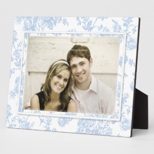 PixDezines toile/roses/blue/diy background colour Plaque