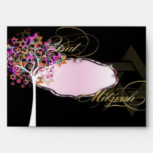 PixDezines Tree of Life Bat Mitzvah/DIY Background Envelopes