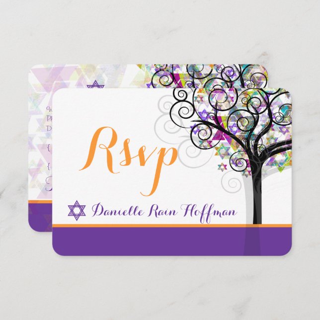 PixDezines tree of life Bat Mitzvah/diy background Invitation (Front/Back)
