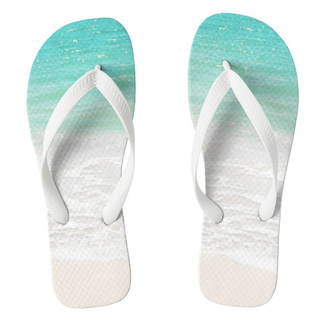 PixDezines tropical beach Jandals (Footbed)