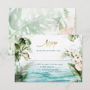 PixDezines Tropical Jungle Foliage RSVP Invitation