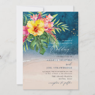 PixDezines Tropical Paradise Beach Wedding Invitation
