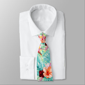 PixDezines Tropical Paradise Floral Foliage Tie