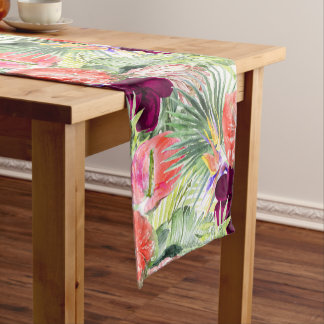 PixDezines Tropical Paradise Lush Floral Foliage Short Table Runner