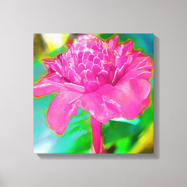 PixDezines Tropical Torch Ginger Canvas Print (Front)