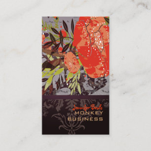 PixDezines Tuscanini retro floral + merlot Business Card