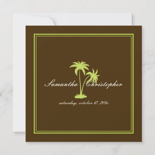 PixDezines Twin Palms, Chocolate Mint Invitation (Front)
