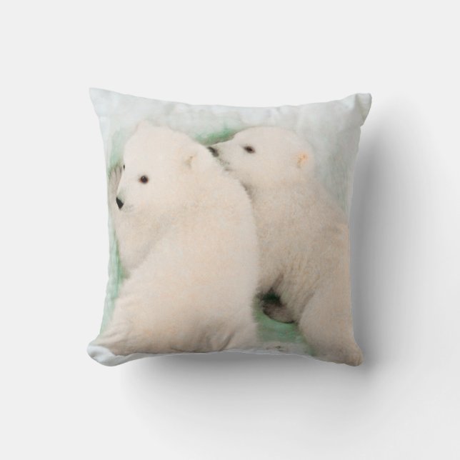 PixDezines twin polar cubs Cushion (Front)